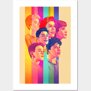 LGBTQ+ community with colorful background Posters and Art